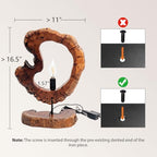 LAPTAIN Wood Table Lamp, Irregular Jujube Tree Wooden Bedside Lamp, Creative Home Decor Table Lamp, Bedside Night Light for Bedroom, Living Room, E12, ON-Off Button,Wood Base - size: Large