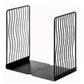 Minimalist Style Bookends Metal Adjustable Books Holder Stand Book Rack Desk Bookend - Curve, Black - color: Curve, Black
