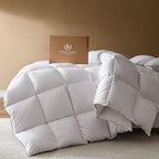 Pacific Coast Goose Feather Down Fiber Comforters King Size, Extra Fluffy White Duvet Insert, Ultra-Soft, Breathable, All Season Hotel Luxury Bedding Comforters, 8 Corner & Center Loops (106"x90") - size: King