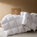 PACIFIC COAST Goose Down Fiber Comforters Oversized Queen Duvet Insert, All Season White Comforter, 3D Hidden-Stitch Baffle Box Design, 8 Tabs, Gifts for Women/Men, Extra Fluffy Luxury Duvet (98"x98") - size: Oversized Queen