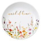 Crisky Jewelry Ring Dish for Maid of Honor Gifts from the Bride, Personalized Bridesmaid Proposal Gifts Idea Trinket Tray - style: Wedding Maid of Honor