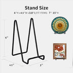 3 Pack 6 inch Metal Plate Stands for Display, Plate Holder Pictures Frame Easel Display Stand, Tabletop Picture Stand, Iron Easels for Display Photo Frames, Plates, Vinyl Record，Book, Plaque, Sign