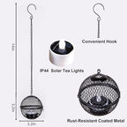 Solar Hanging Lanterns Lights Outdoor, 4 Pack Hanging Candle Holder with Solar Tea Lights Candles Outdoor Waterproof, Chandelier Ideas for Tree Pergola Patio Decor, ALL FORTUNE