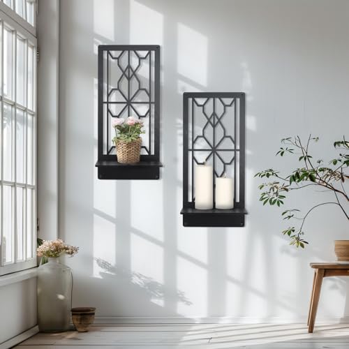 OYEFLY Farmhouse Rustic Wall Candle Holder,Minimalist Rustic Wall Art (Style 2)