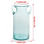 MDLUU Decorative Glass Vase 11" Tall, Bubble Air Flower Vase with Handles, Handblown Jug Vase for Dining Room, Bedroom, Bathroom, Mantel - size: 11" Tall