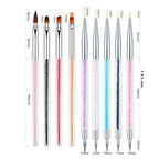 Nail Art Brushes 9Pcs Kit - Painting, Liner, Dotting Tools for Salon - color: b-9pcs