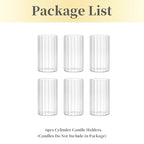 Hewory Glass Hurricane Candle Holders Set of 6, Clear Glass Cylinder Vases for Pillar & Floating Candles, 6 inch - Centerpieces, Wedding & Christmas Home Decor - size: 6 inch-6PCS