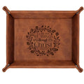 Personalized Leather Tray Philippians 4:13 – Custom Engraved Men’s Valet Tray Organizer with Name or Initials – Religious - style: philippians 4:13