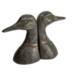 Creative Co-Op Decorative Distressed Cast Metal Duck Head Bookends, Black, Set of 2