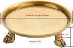 khtumeware 4.5 Inch 100% Solid Brass Clawfoot Candle Dish - Antique Pedestal Dish - Candle Holder - Jewelry Holder - Perfect for Wax Candles, Rings, and Trinkets - color: Antique Brass