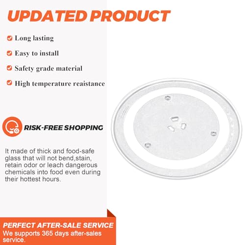 12.5" Microwave Glass Turntable Tray Glass Plate by Beaquicy - Replacement for GE Kenmore Samsung Hotpoint Microwave - 12 1/2" Plate - Replaces WB39X10003 WB39X10002 WB48X10005 WB49X10069 - size: 12.5"
