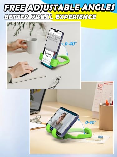 Easter Basket Stuffers Essentials for Teens Girls Boys Kids Cell Phone Stand: Upgrade Adjustable Thumbs Up Lazy Phone Holder for Desk Fun Birthday Eatser Gifts for Boys Girls Adults Grandma Husband - color: Avocado Green