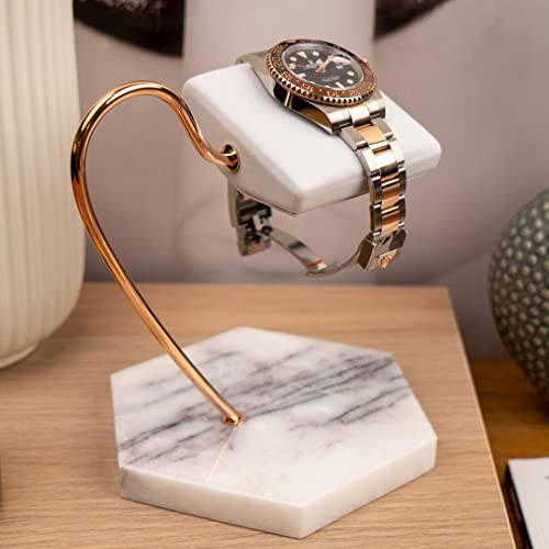 LYS&LYX Watch stand watch display stand watch holder watch Handcrafted watch holder (White/Rose/White) - color: white/rose/white