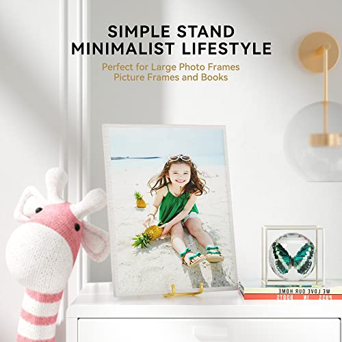 IPAME 8 Inch Large Plate Stands for Display - Metal Plate Holder Display Stand, Picture Stand for Book, Platter, Plaque, Photo Frame, Small Easel Tabletop Art Display (Gold 2 Pack) - size: 8 Inch