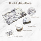 SAMAH Calacatta Viola Natural Marble Tray, Scalloped Bathroom Tray, Decorative Tray for Vanity, Dresser, Kitchen & Home Decor, Birthday Gifts for Women Mom, House Warming Gifts New Home(Rectangle) - size: 11" x 7.2" x 0.7"