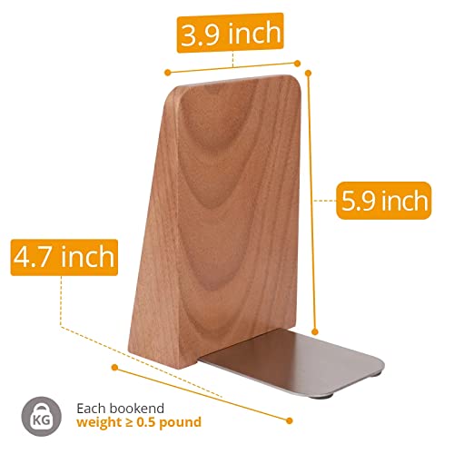 DRELIFAM Wood Handmade Heavy Duty Bookends for Shelves Decorative Book Ends to Hold Books for Office - color: Small Okoume Wood
