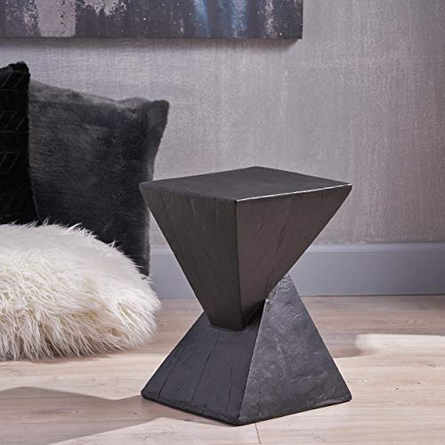 Christopher Knight Home Jerod Light-Weight Concrete Accent Table, Black - color: Black