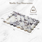 SAMAH Calacatta Viola Natural Marble Tray, Scalloped Bathroom Tray, Decorative Tray for Vanity, Dresser, Kitchen & Home Decor, Birthday Gifts for Women Mom, House Warming Gifts New Home(Rectangle) - size: 11" x 7.2" x 0.7"
