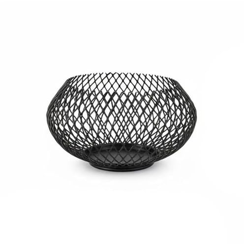 Modern Iron Mesh Candle Holder Set with Bamboo Base, Stylish Dining Table Centerpiece Decor, Lightweight Yet Sturdy Metal Votive & Tea Light Stand for Home Ambiance(Samll) - size: samll