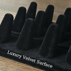Ring Display, Black Velvet 12-Finger Ring Holder Stand, Jewelry Display for Vendors Retail, Ring Organizer for Girls Dresser
