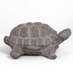 Modern Small Standing Turtle Figurine, Unique Cement Figurines, Handcrafted Decorative Washed Concrete Finish White Sculpture for Home, Garden,Office: 12.50"x9.00"x5.75"H - size: 12.50"x9.00"x5.75"H