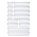 DCA 14 PCS Clear Plastic Drawer Organizer Tray for Makeup, Kitchen Utensils, Jewelries and Gadgets - size: 14PC