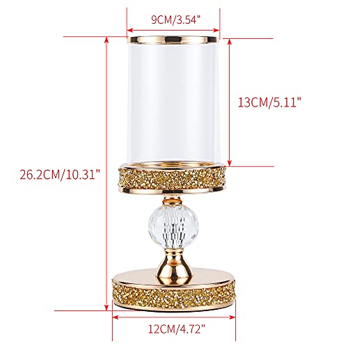 Hurricane Candle Holders for Pillar Candle, Pillar Candle Holder, Crystal Candlesticks Holder for Dining Coffee Table, Wedding,Events,Parties, Home Decor YL031SD - size: 1 crystal ball