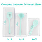 5 Pack Clear Plastic Drawer Organizer Tray Cutlery Utensil Makeups Drawer Silverware Organizers 6" X 9" - size: 5 Pack 6"x9" Clear Plastic