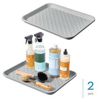 iDesign Waterproof Under Sink Tray for Kitchen, Bathroom, or Laundry Room - Set of 2 - Gray - color: Gray