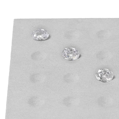 Microfiber Diamonds Gemstones Jewelry Display Organize Tray Crystal Beads Holder for Stones Display Organizer Showcase(Gray) - size: 5.49" x 5.49" x 0.78"