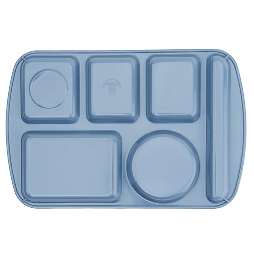 G.E.T. 6 Compartment School Cafeteria Tray, Left Handed, 10" x 15", French Blue 12 - color: French Blue, size: 10" x 15", style: 12 Pack Left Handed Trays