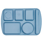 G.E.T. 6 Compartment School Cafeteria Tray, Left Handed, 10" x 15", French Blue 12 - color: French Blue, size: 10" x 15", style: 12 Pack Left Handed Trays