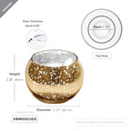 WGVI Gold Speckled Glass Tea Light Votive Candle Holder, Width 3", Height 2.5", Small Globe Bubble Bowl Round Vase, Mercury Votive Tabletop Décor, 1 Piece - size: Gold Bowl 2.5"H