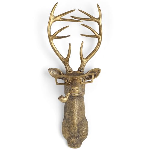 UITWMKTG Gold Animal Head Wall Decor Wall Sculpture Home Decor Statue for Living Room Office Bedroom Modern Decor for Men Women Deer - color: Deer