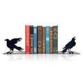 Raven Decor Gothic Room Bookends - Unique Raven Statue Designed for Shelves - Modern Decorative Book Holders for Kids