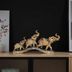 Elegant Golden Elephant Home Sculpture for Shelf, Desk, Mantel - Symbol of Love, Perfect Wedding