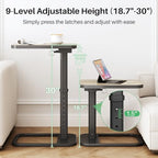Kitstorack Upgraded TV Tray Table with Panel Lock, Adjustable Height & 90° Flip-Over Design, Sofa Arm End Side Table for Eating, Dinner, Snack, Laptop, Couch, Bed, Chair or Small Spaces, Gray - color: Driftwood Gray, style: Auto-locking