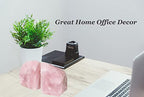 Crystal Bookends Pink Heavy Duty Bookend Natural Rose Quartz Stone Decorative Book Ends 1 Pair 4-6 LBS - size: 4-6lbs