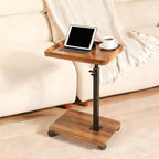 Adjustable Height Couch Tables that Slide Under Sofa, 360° Swivel Modern Tv Tray Table with Wheel, C Shaped End Table for Couch, C Table for Small Place, Perfect for Livingroom, Bedroom - style: Rectangle-Adjustablle Height