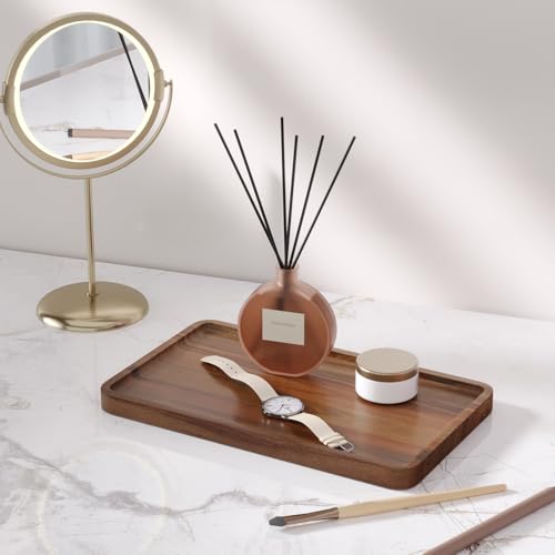 VERTORGAN Acacia Wood Serving Tray,9.8x5.9 Inch Decorative Trays Platter for Coffee Table,Living Room,Bar,Party,Mini Charcuterie Boards Cheese Board,Home Decor - style: 9.8 x 5.9in