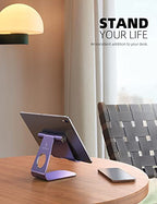 Lamicall Tablet Stand, Adjustable Tablet Holder - Desktop Stand Holder Gifts Compatible with 4-13" Tablets Such as iPad Pro 11, 9.7, 10.5, 12.9 Air Mini, Kindle, Tab, iPhone Air 17 Pro Max, Purple - color: Purple