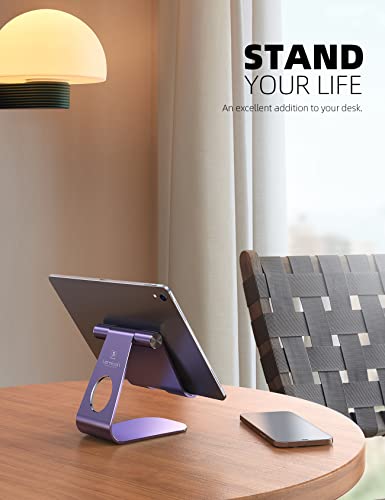 Lamicall Tablet Stand, Adjustable Tablet Holder - Desktop Stand Holder Gifts Compatible with 4-13" Tablets Such as iPad Pro 11, 9.7, 10.5, 12.9 Air Mini, Kindle, Tab, iPhone Air 17 Pro Max, Purple - color: Purple