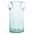 MDLUU Decorative Glass Vase 11" Tall, Bubble Air Flower Vase with Handles, Handblown Jug Vase for Dining Room, Bedroom, Bathroom, Mantel - size: 11" Tall
