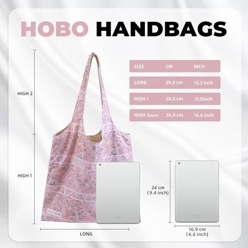 DGAZ Designer Shoulder Bags for Women, Luxury Tote Bag with Zipper, Large Shoulder Hobo Bags - color: Peach Blossoms