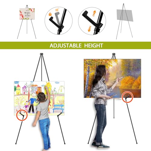 AROIC 63 "Easel Stand for Display, 20 Pack Portable Foldable Metal Easel, Easels for Signs Wedding Logos,Arts, Painting,Adjustable Floor Easels with 20 Storage Bag - style: 20P