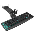 EUREKA ERGONOMIC Height Adjustable Mouse & Keyboard Tray Under Desk, 28x10'' Large Slide Out Swivel Tilt Computer Keyboard Drawer with Pad for Gaming Home Office, Dual Mount - color: Black & Green, size: 28 Inches