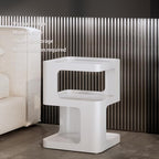 Modern Side Table,White end Table,Unique nightstand,Bedside Table,Metal 3-Tier Night Stand with Storage,Accent Side Table for Couch,Bedroom,Living Room.No Assembly Required. - color: White
