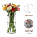 2 Pack Acrylic Cylinder Vases, Non-breakable Vase for Centerpieces,16 inch Tall Clear Flower Vase Bulk Floating Candle Holder for Wedding Table Home Decor and Party (5 x16in+4 x16in) - size: 2 Pack(4''W x 16''H & 5''W x 16''H)