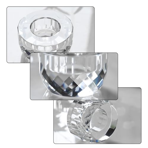 Crystal Candle Holders Set of 2, Tea Wax Ultra Elegant & Modern Centerpiece Home Décor,Wedding - size: 2.3‘’×1.5‘’