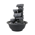 10.6inch Rock Indoor Water Fountain Zen Meditation Tabletop Fountain with LED Light for Home Office Bedroom - color: 10 3/5"_1